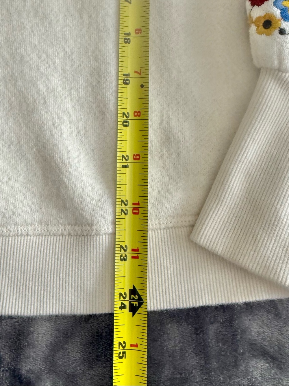 Boden Embroidered Blouson Sweatshirt Size 4 Uk 8 Cream Floral Boho Crew Cotton - Picture 7 of 11
